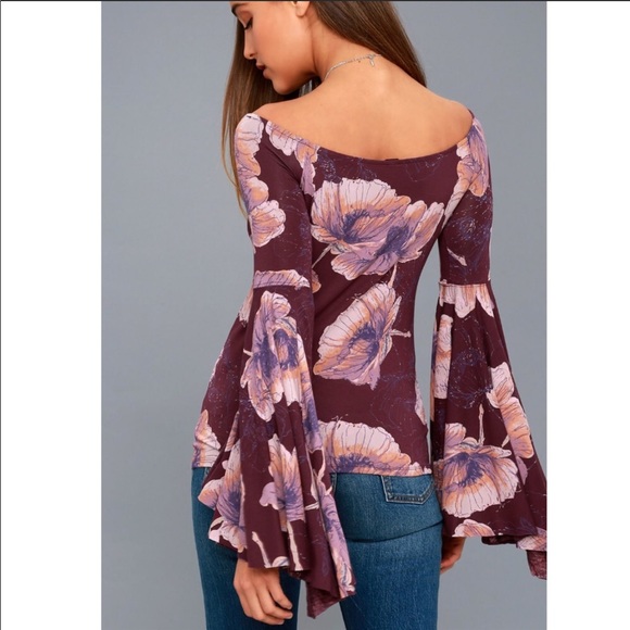 Free People Birds Of Paradise Top in Mulberry - Picture 4 of 5